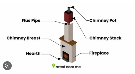 The difference between a chimney stack and chimney breast